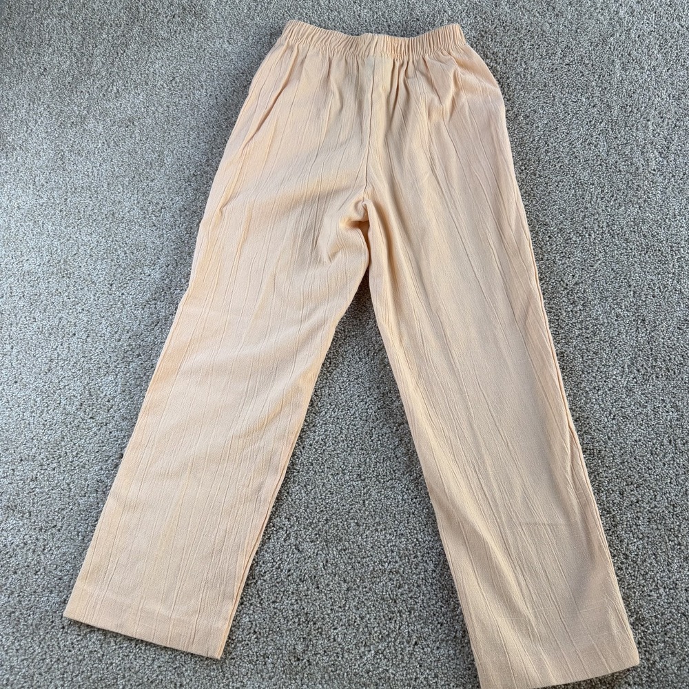 Vintage Monterey Canyon Dress Pants Womens 12 Orange Crepe Relaxed Elastic Waist